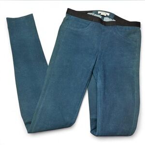 Vintage Helmut Lang Teal archive lambskin leather leggings Size 0 w patina